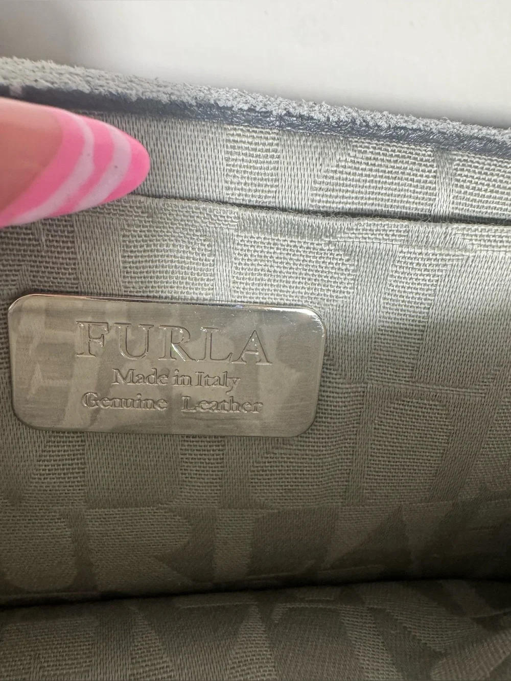 Vintage Furla Leather Crocodile-Embossed Women’s bag